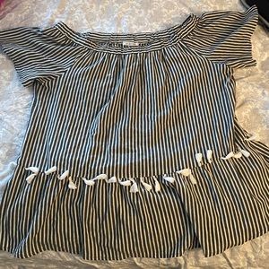Grey & white striped top